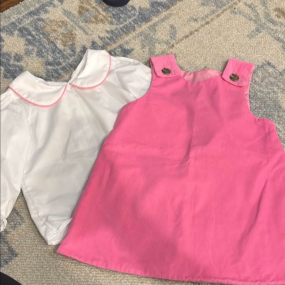 TBBC Pink jumper dress with matching TBBC blouse